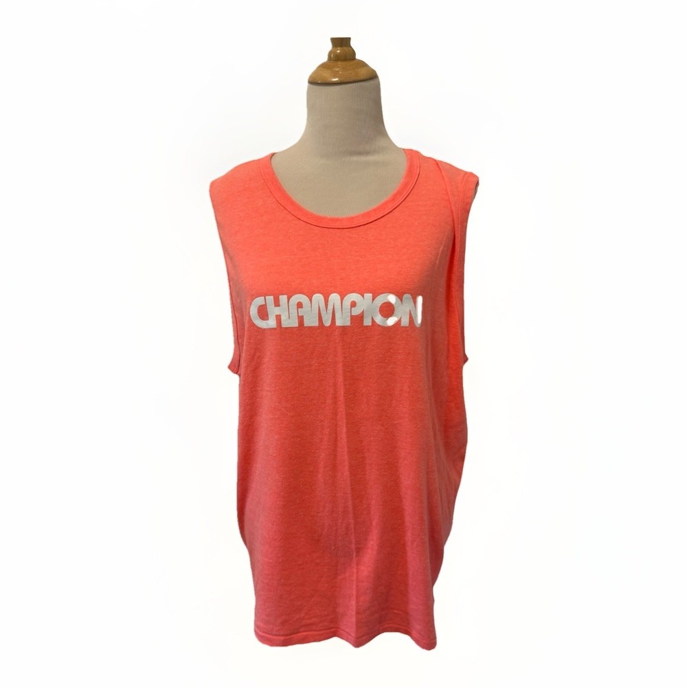 Champion Womens Extra Large Orange Tank Top Shirt Activewear‎